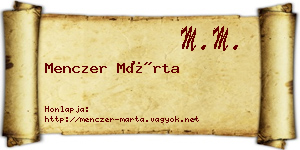 Menczer Márta névjegykártya