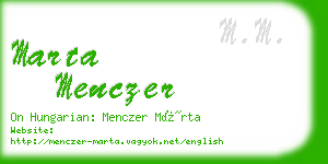 marta menczer business card